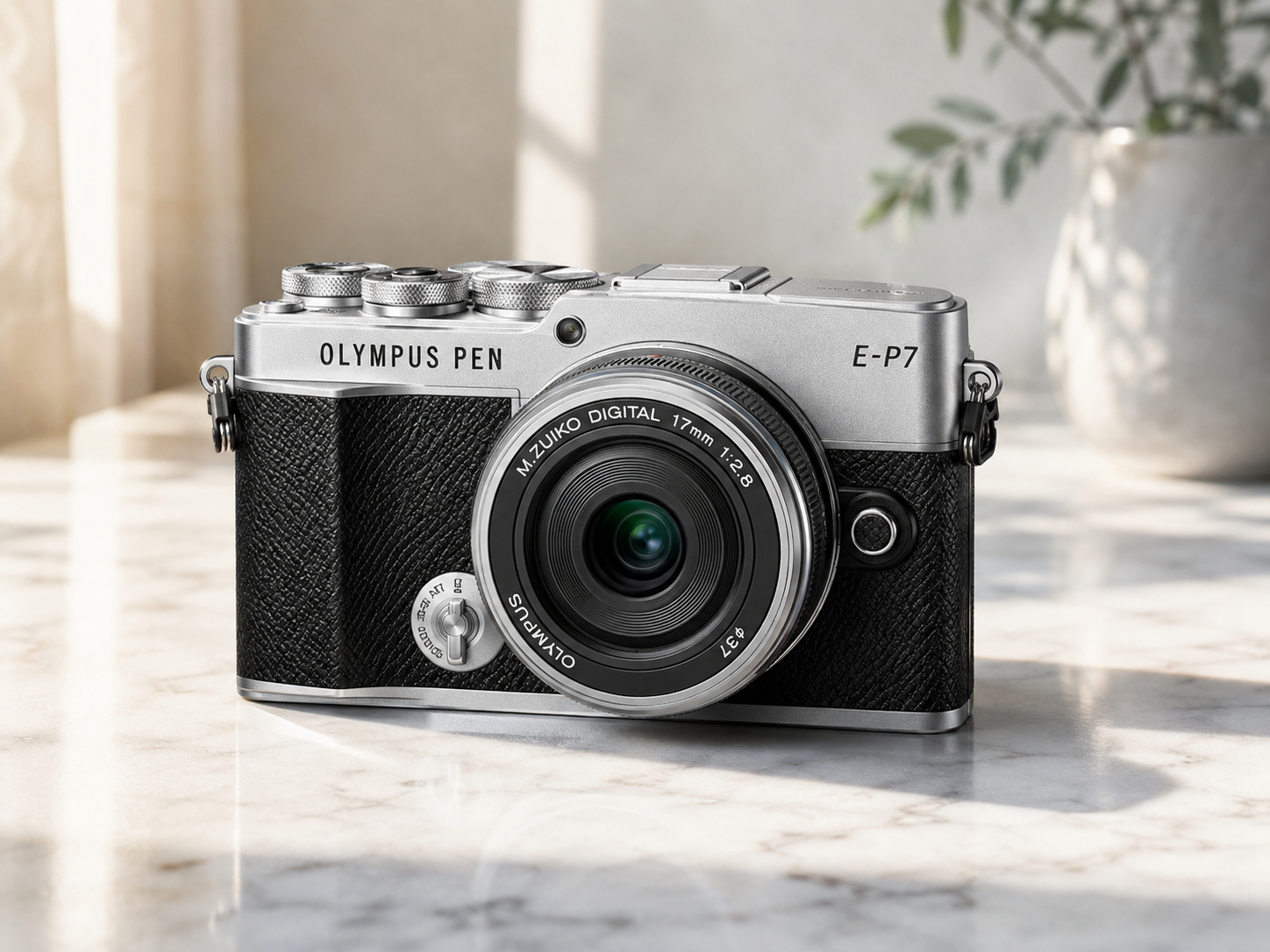 OLYMPUS PEN E-P7 stylish silver mirrorless camera