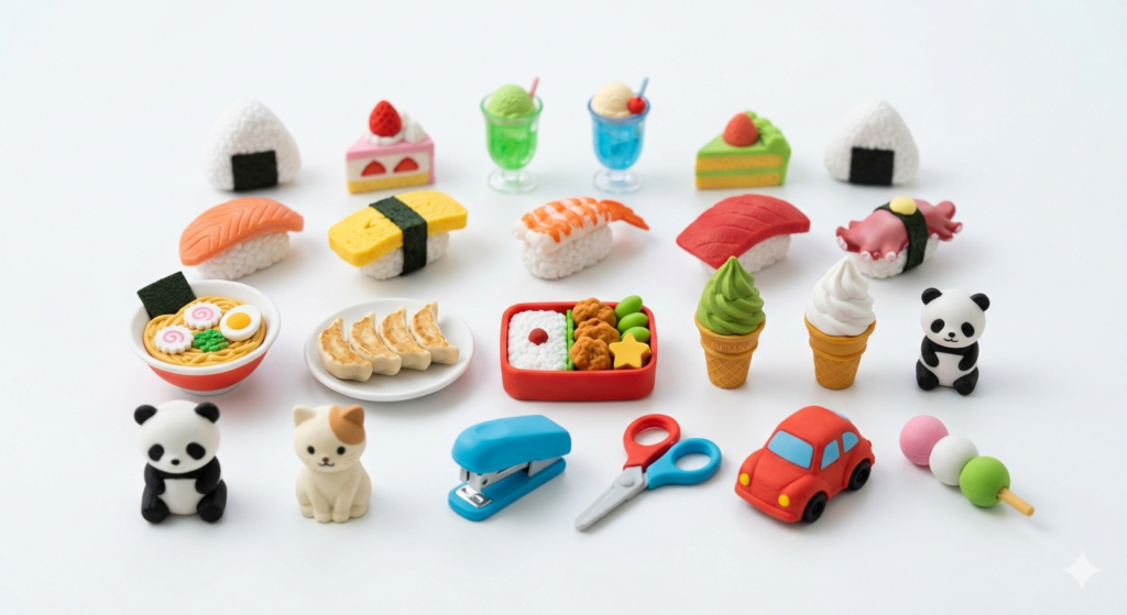 Cute Iwako Japanese puzzle erasers shape of sushi and animals for unique small gift ideas
